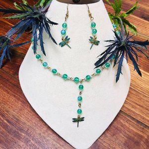 FINE JEWELRY SET!  Gorgeous Dragonfly Necklace & Earrings